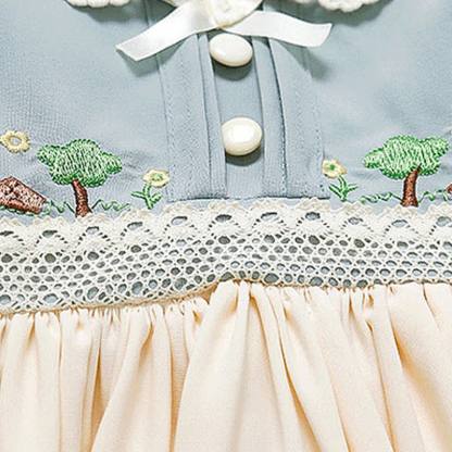[Archive Sale] Chemical Fiber Blend Stitching Lace Short Sleeve Midi Dresses - image 6