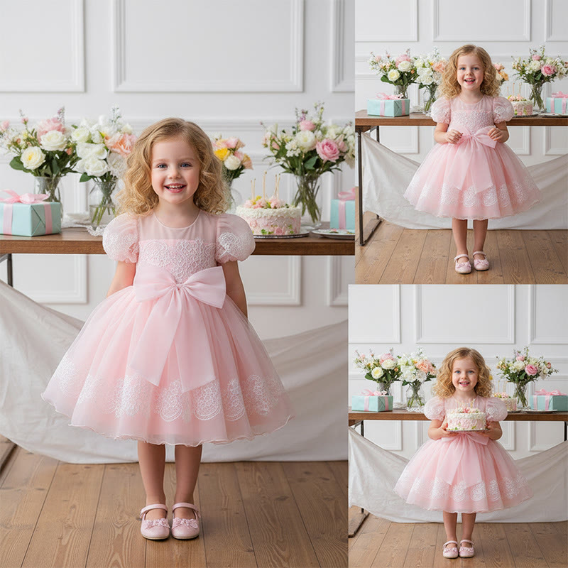 [Archive Sale] Organza Bow Lace Sleeveless Mid-long Dresses - image 6