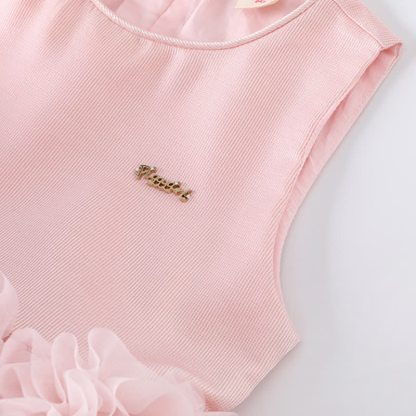 Twill & Mesh  Sleeveless Mid-long Dresses - image 10