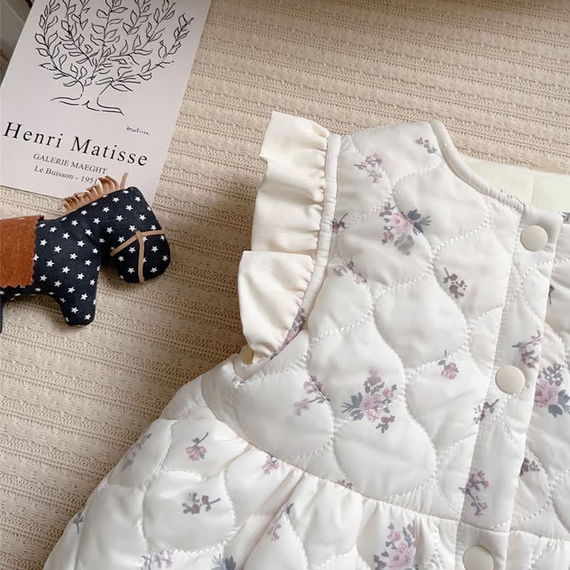 [Archive Sale] Cotton-blend Floral  Sleeveless Mid-long Outerwear - image 11