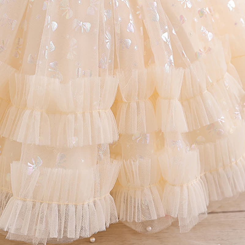 Mesh Piping Short Sleeve Midi Dresses - image 7