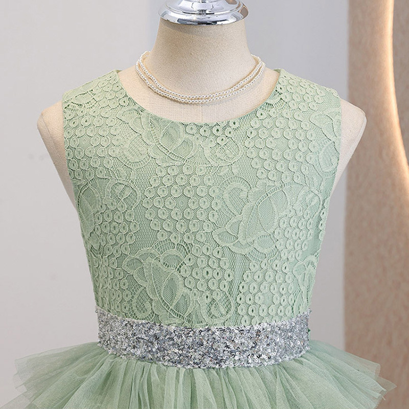 Mesh Bow Folds Lace Sleeveless Maxi Dresses - image 3