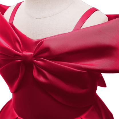 Satin Bow Cap Sleeve Midi Dresses - image 15