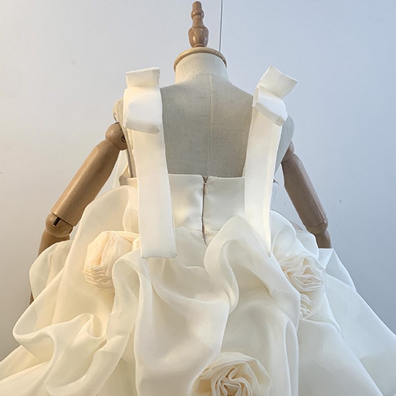 Organza Rosette Bow Rhinestone Sleeveless Short Dresses - image 15