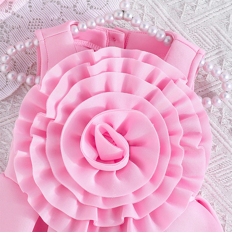 Scuba Knit Rosette Sleeveless Regular Dresses - image 16