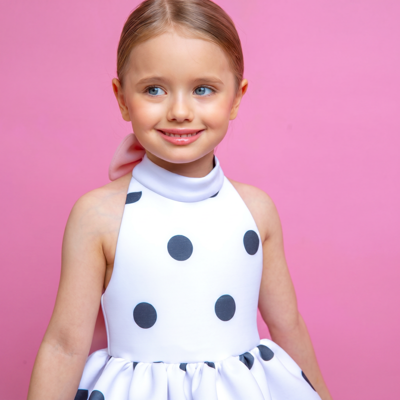 SCUBA KNIT Bow Sleeveless Short Dresses - image 5