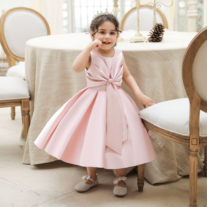 Satin Bow Sleeveless Regular Dresses - image 11