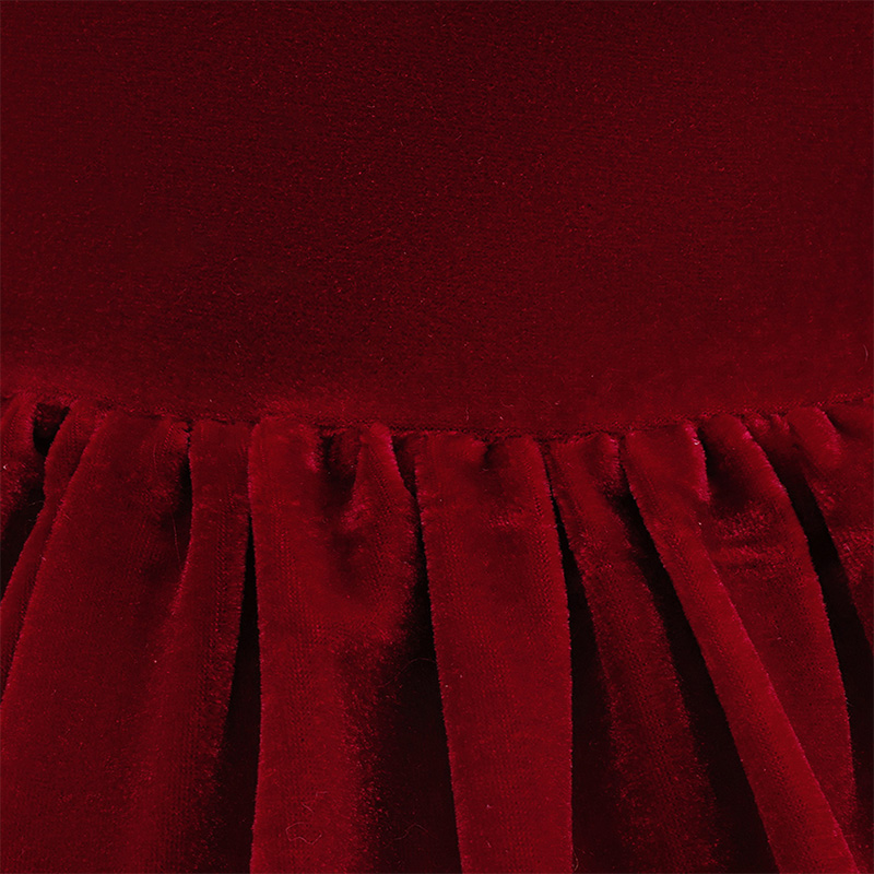 Velvet Bow Folds Short Sleeve Mid-long Dresses - image 9