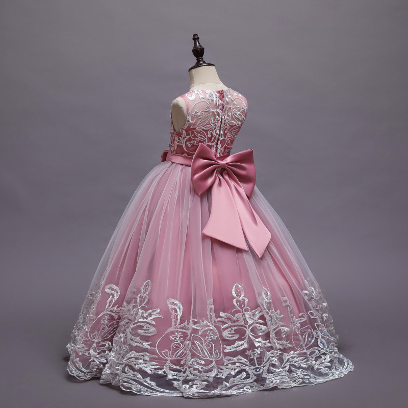 Mesh Lace Bow Lace Sleeveless Long Dresses - image 11