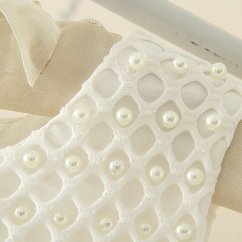 Mesh Folds Bow Sleeveless Midi Dresses - image 5