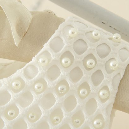 Mesh Folds Bow Sleeveless Midi Dresses - image 5