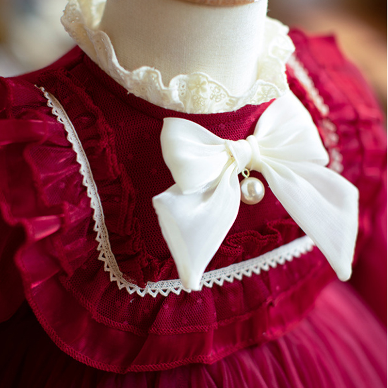 Cotton Folds Lace Long Sleeve Mid-long Dresses - image 17