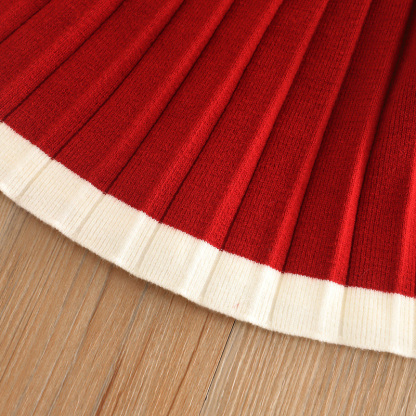 Yarn/wool Yarn Bow Imitation Pearls Long Sleeve Regular Two-piece Set - image 23