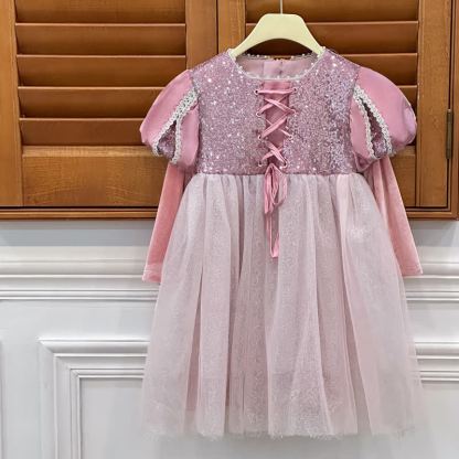 Velvet Lace-up Long Sleeve Midi Dresses - image 4