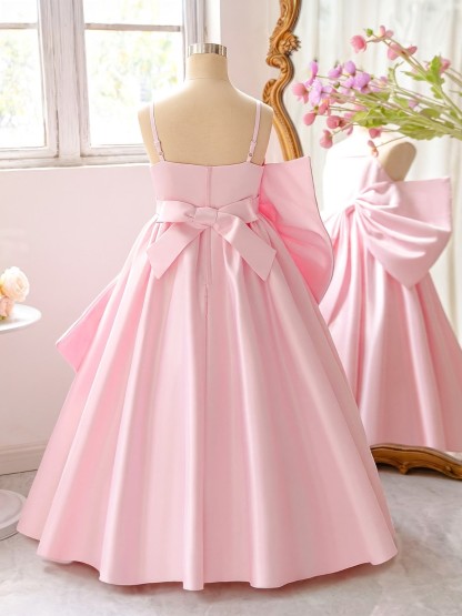 Satin Bow Sleeveless Maxi Dresses - image 4