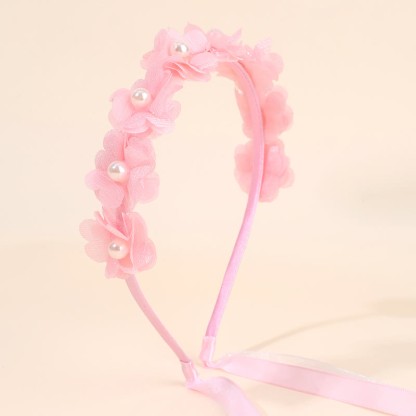 Solid Rosette Hairband - Pink - 0-16Y - image 1