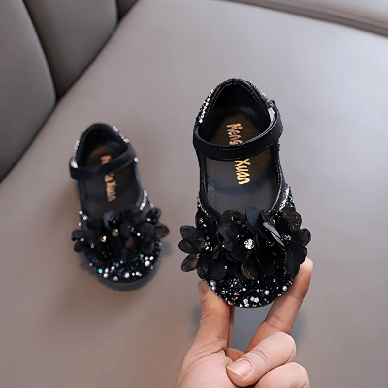 Solid Rosette Round Toe Mary Janes  - Black - 22.6cm - image 15