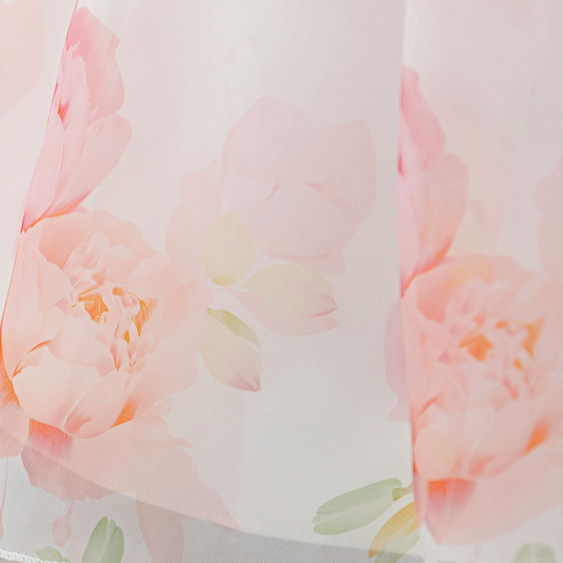 Organza Bow Printing Short Sleeve Midi Dresses - image 12