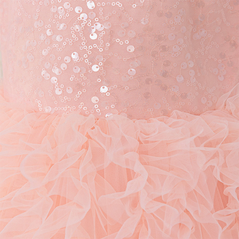 Mesh Folds Sequins Sleeveless Mid-long Dresses - image 6