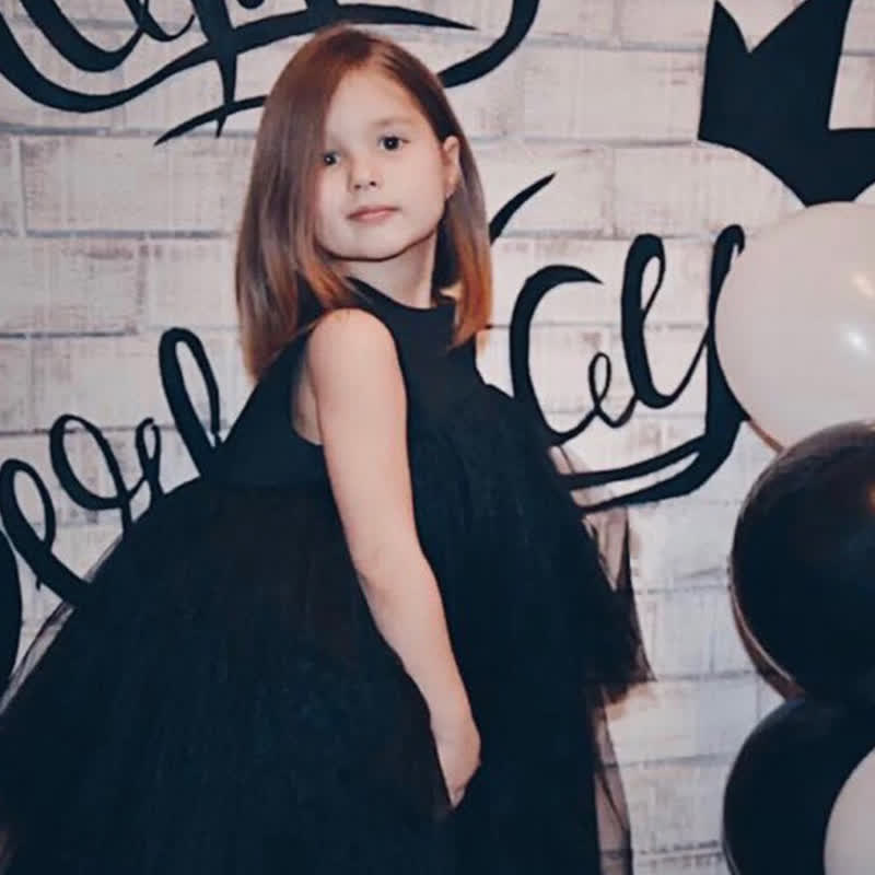 Mesh Folds Fluffy Sleeveless Mid-long Dresses - image 3