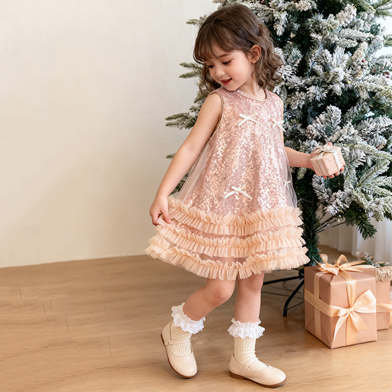 [Archive Sale] Sequins Bow Folds Sequins Sleeveless Mid-long Dresses - image 8