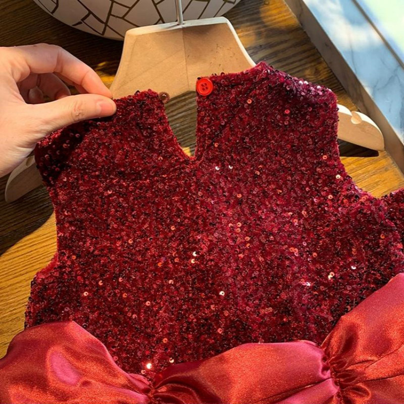 Sequins Fleece Sequins Sleeveless Regular Dresses - image 15