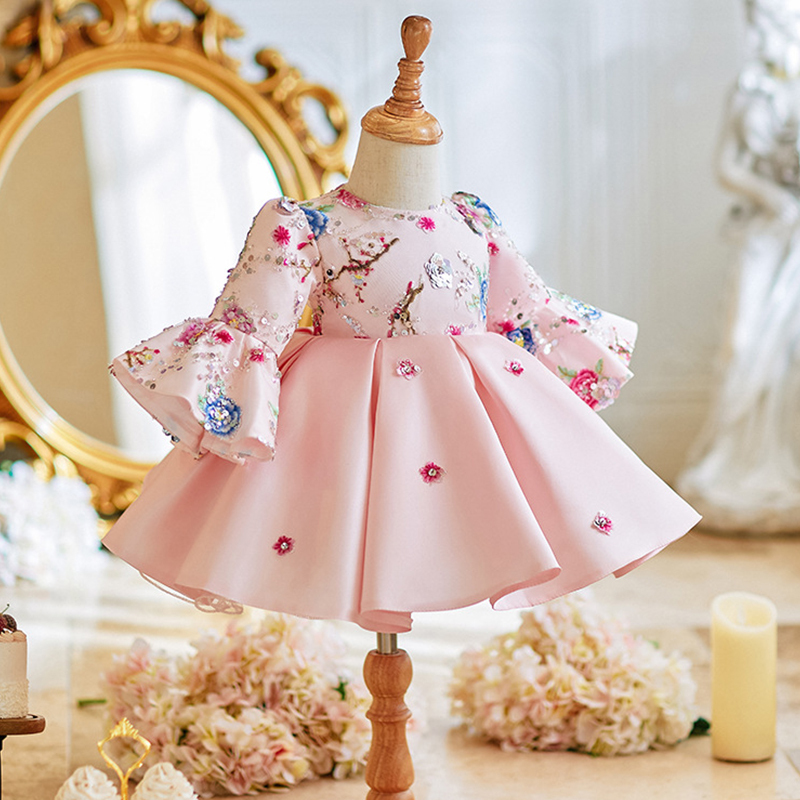 Satin Sequins Long Sleeve Midi Dresses - image 4