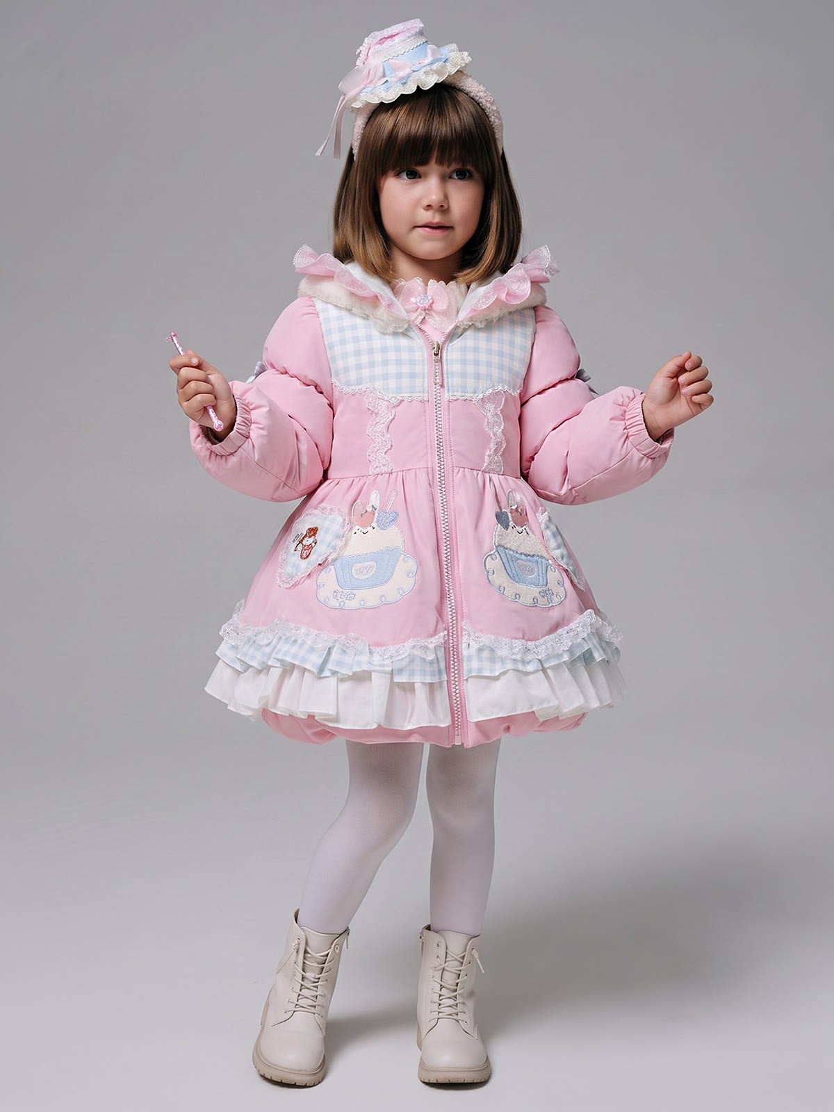 Chemical Fiber Blend Ruched Sleeveless Short Outerwear - image 4