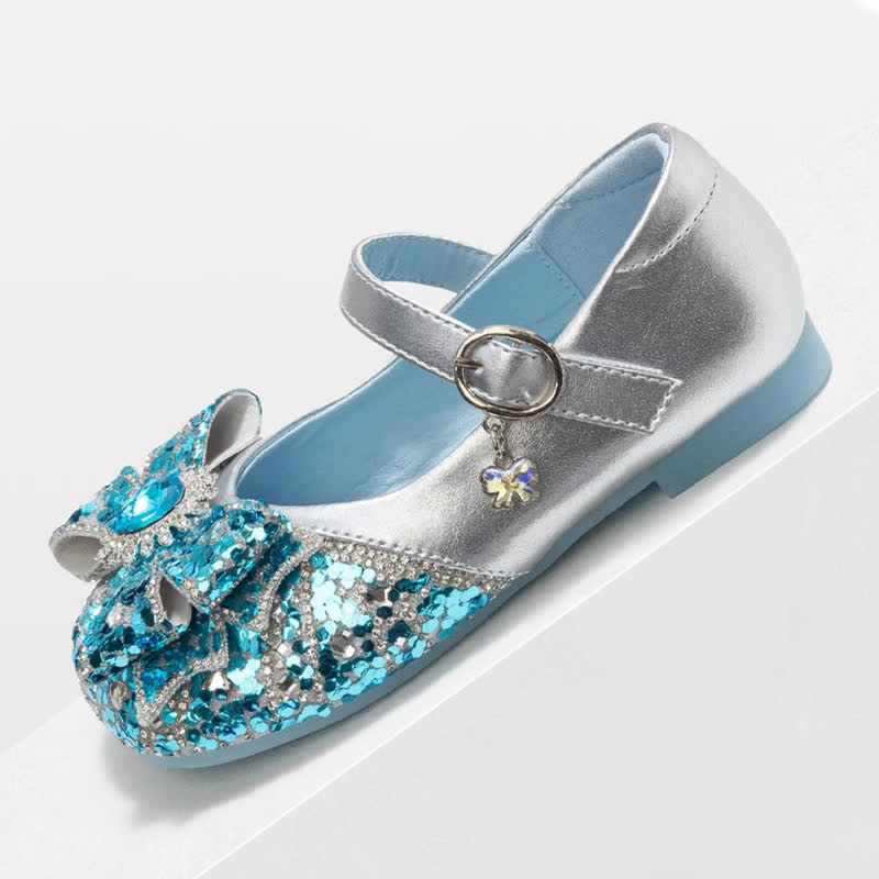 Solid Bow Rhinestones Round Toe Flats  - image 4