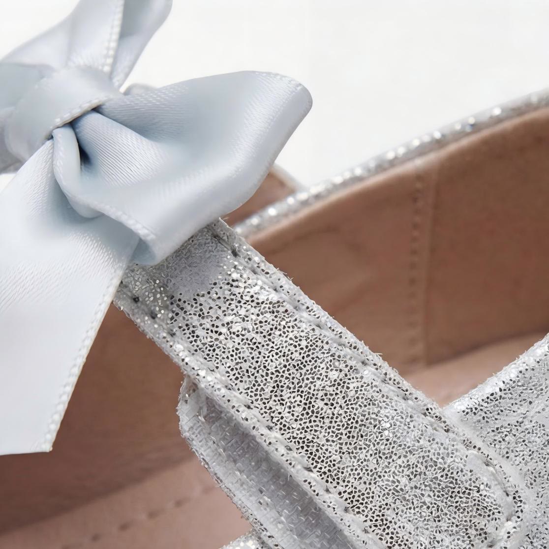 Solid Bow Sequins Round Toe Mary Janes  - image 6