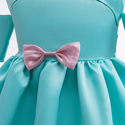 Satin Bow Short Sleeve Midi Dresses - image 5