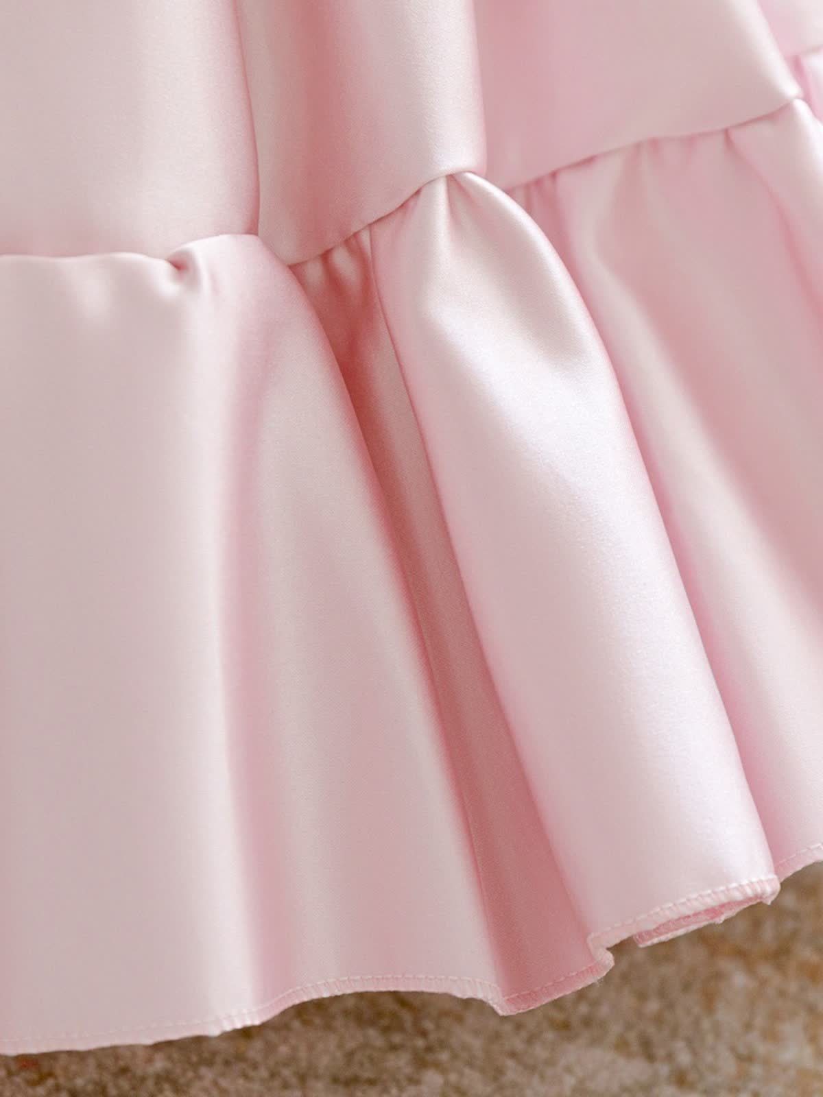 Chemical Fiber Blend Bow Sleeveless Short Dresses - image 8