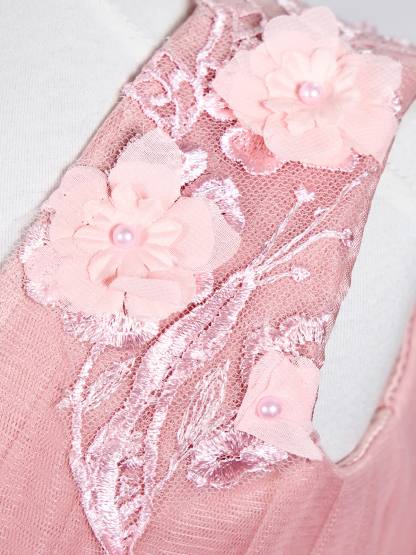Mesh Rosette Sleeveless Midi Dresses - image 8