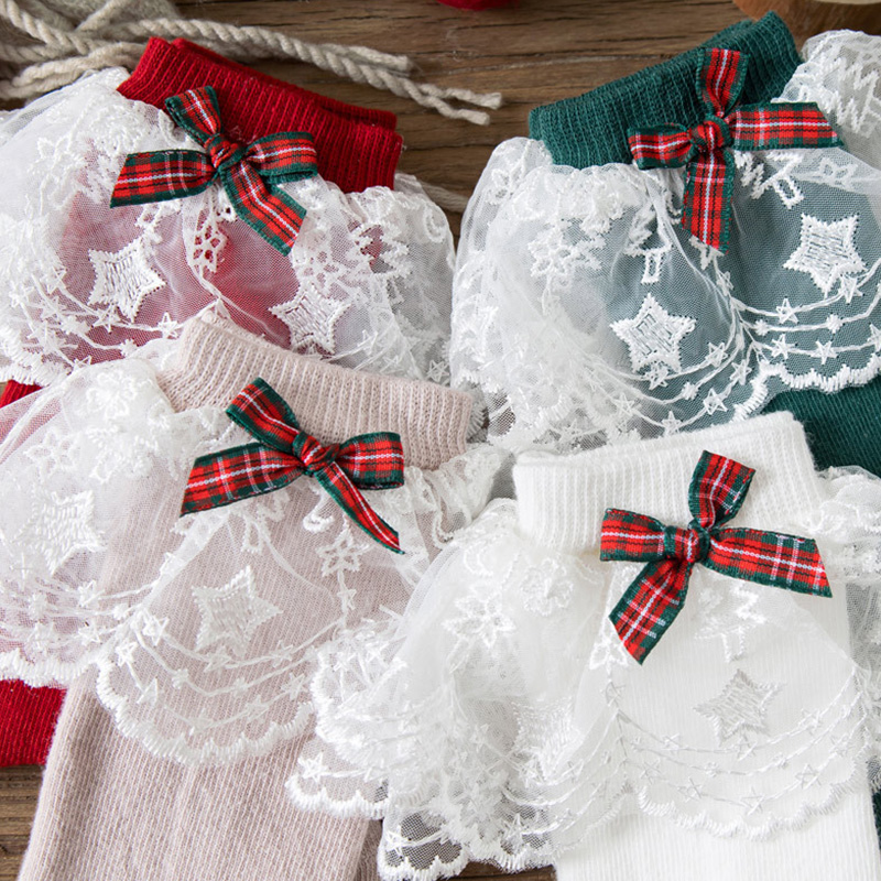 Solid With Bow Socks - image 12