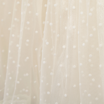 Organza Floral-embroidered Bow Short Sleeve Short Dresses - image 7