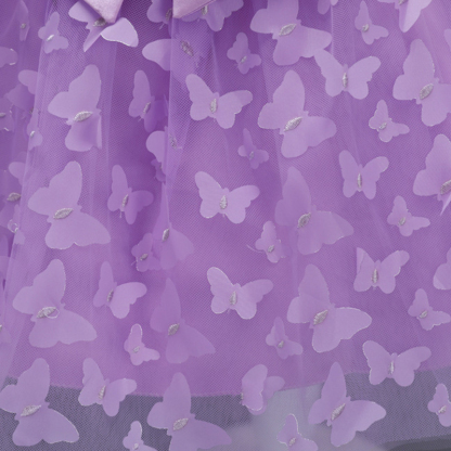 Mesh Bow Rosette Short Sleeve Mid-long Dresses - image 44