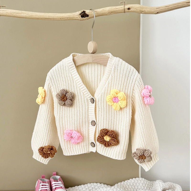 100% Cotton Flora Rosette Long Sleeve Regular Outerwear - image 5