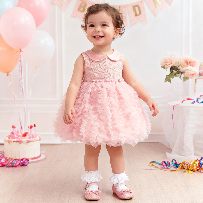 Lace Folds Sleeveless Mid-long Dresses - image 3