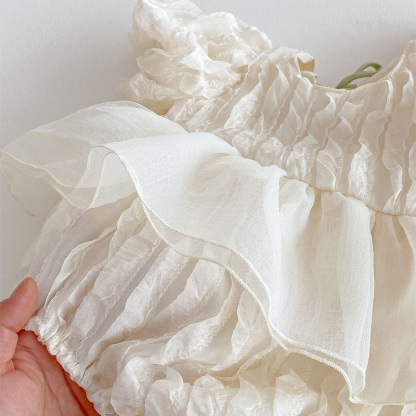 Chiffon Rosette Short Sleeve Regular Dresses - image 13