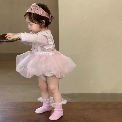 [Archive Sale] Mesh Split Joint Long Sleeve Midi Two-piece Set - image 7