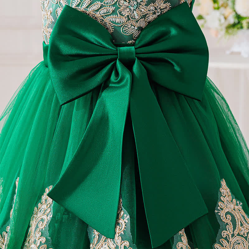 Mesh Lace Bow Long Sleeve Maxi Dresses - image 30