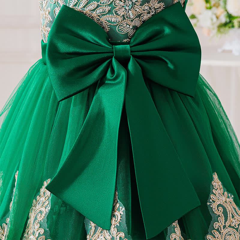 Mesh Lace Bow Long Sleeve Maxi Dresses - image 30