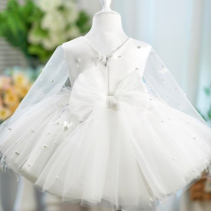 Mesh Embellished Feather-trimmed Long Sleeves Midi Dresses - image 4