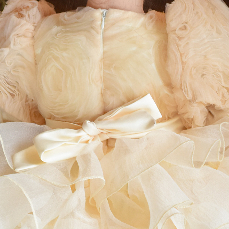 Organza Split Joint Short Sleeve Midi Dresses - image 6