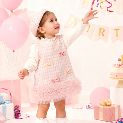 Woolen Fleece Embellished Sleeveless Regular Dresses&two-piece Set - image 4