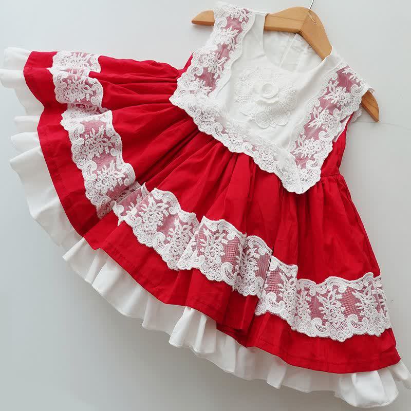 100% Cotton Stitching Lace Sleeveless Short Two-piece Set - image 9
