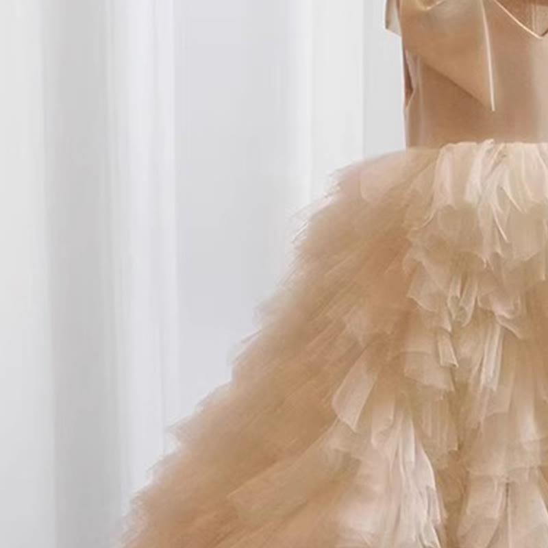 Satin Mesh Bow Sleeveless Midi Dresses - image 6