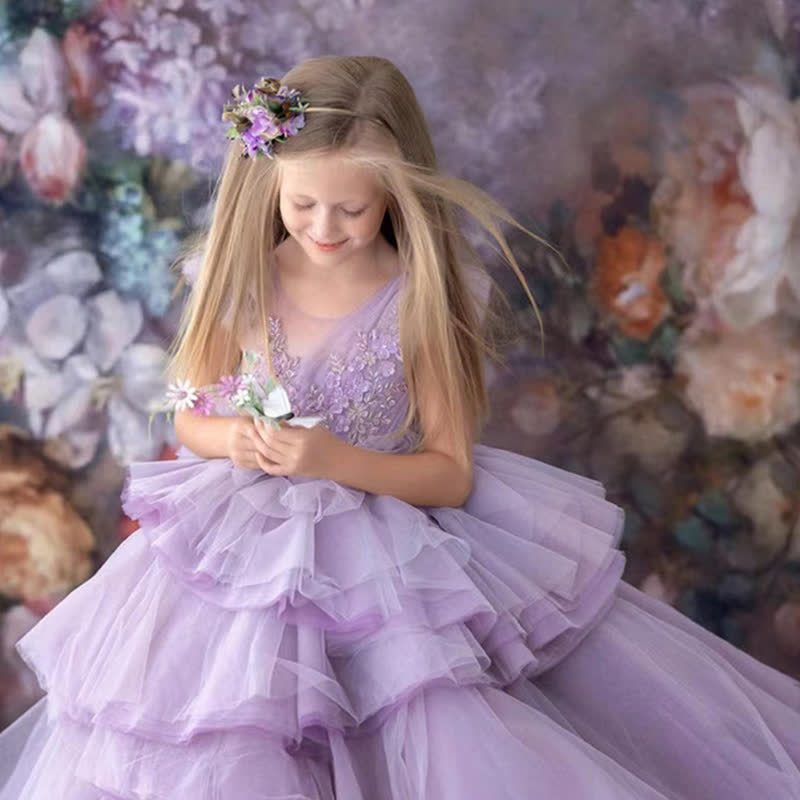 Mesh Folds Rosette Sleeveless Maxi Dresses - image 9