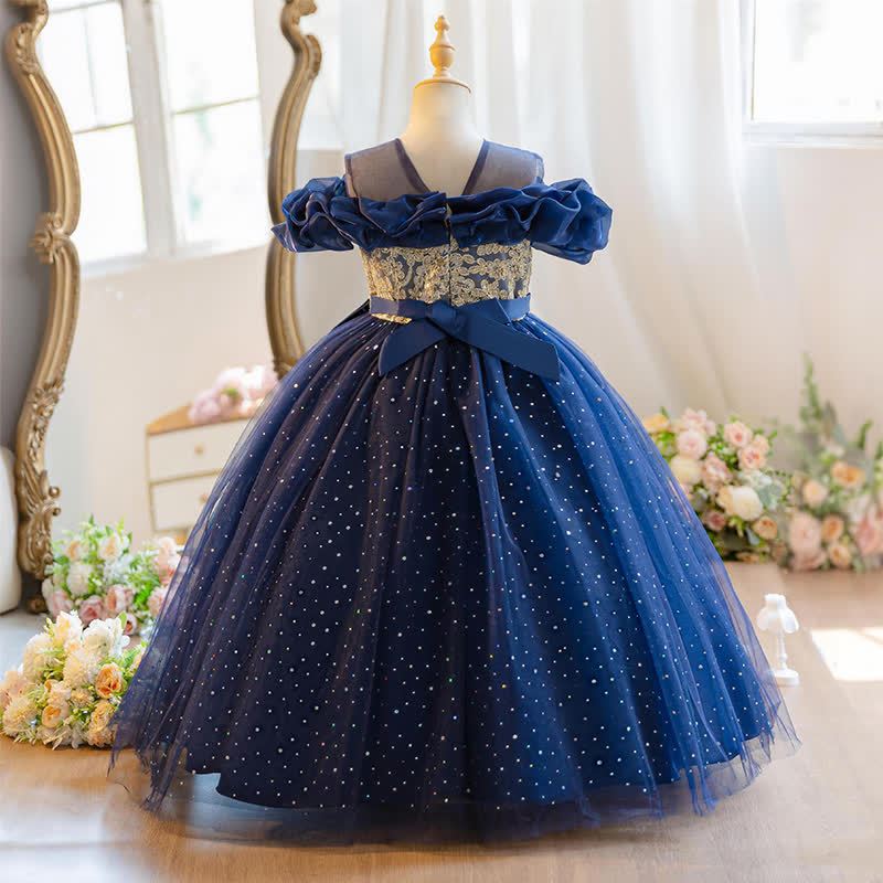 Mesh Bow Ruched Short Sleeve Maxi Dresses - image 3