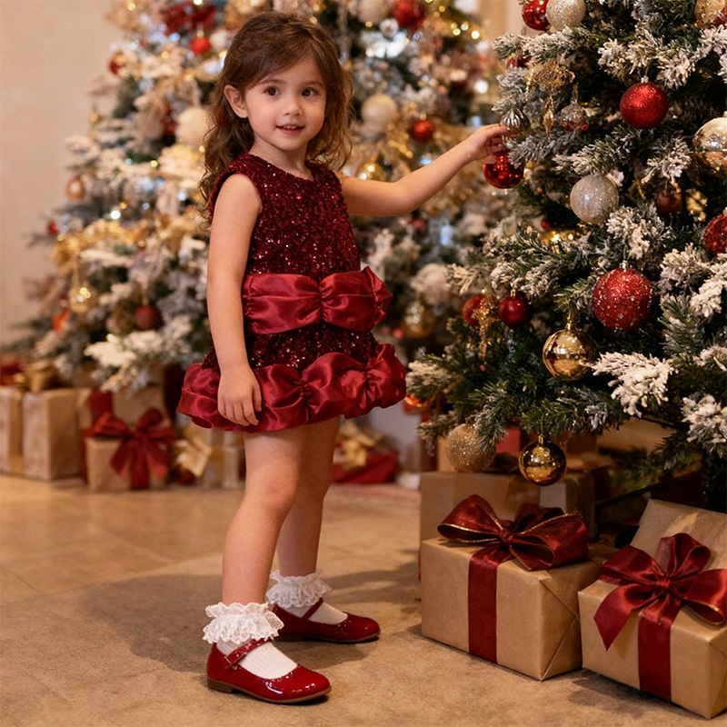 Sequins Fleece Sequins Sleeveless Regular Dresses - image 6